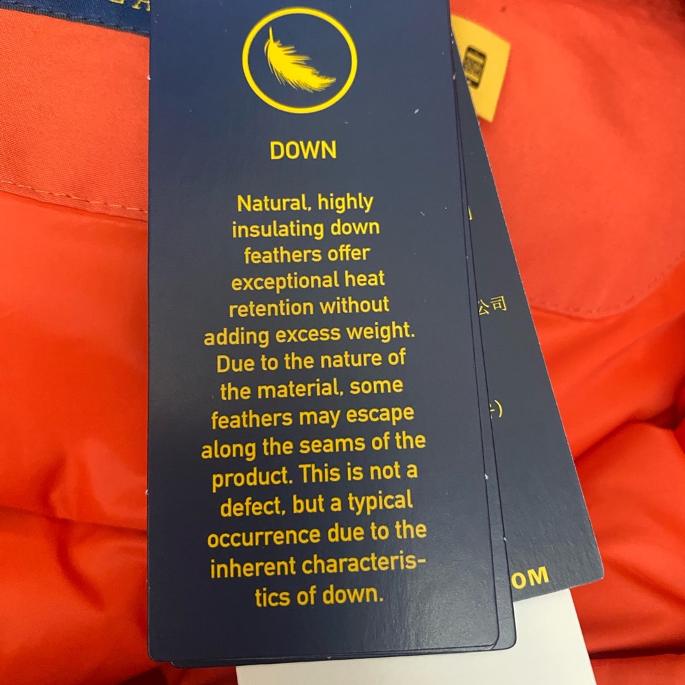 Men's Polo Ralph Lauren Orange Long Down Fill Puffer Coat Large NWT - Picture 14 of 16